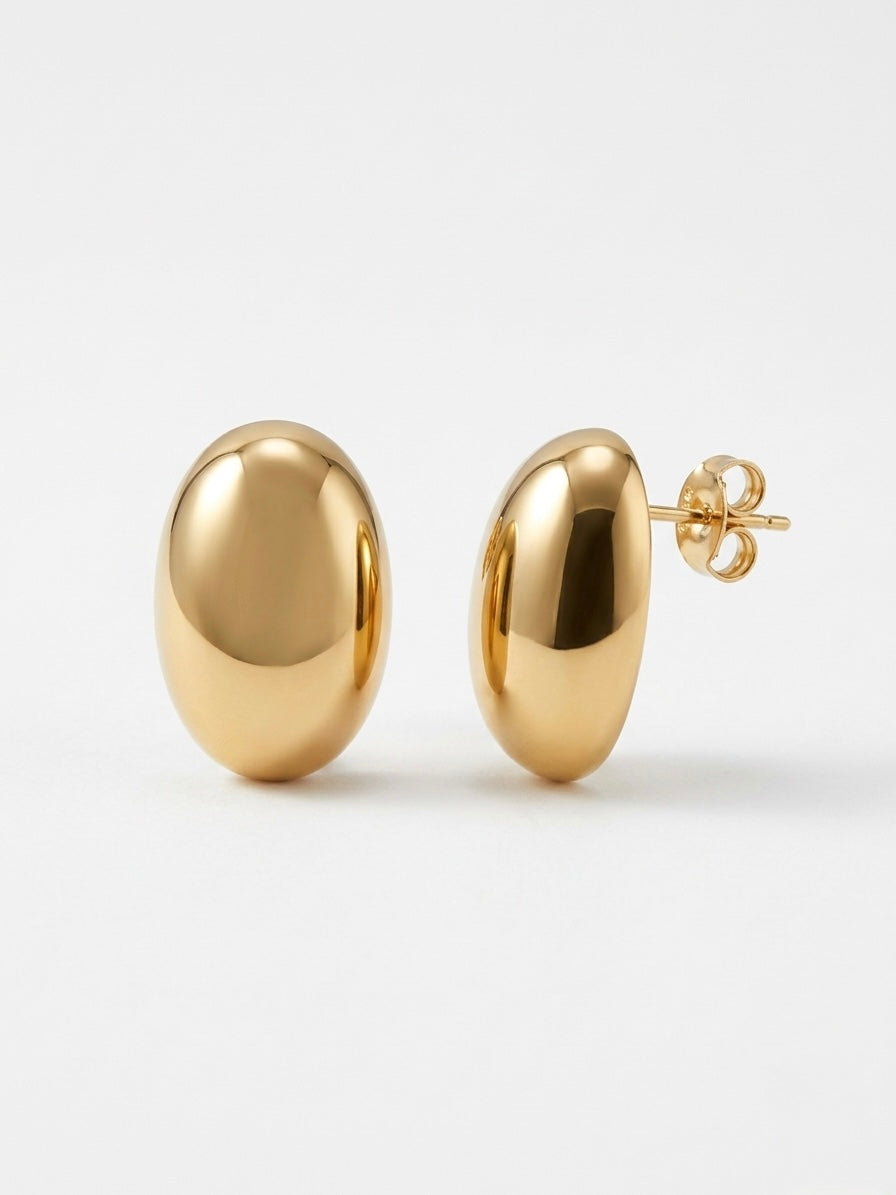 Aretes ovalados dorados