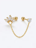 Arete cadena con flor