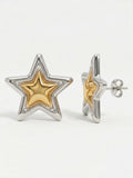 Aretes de estrella bicolor ⭐️