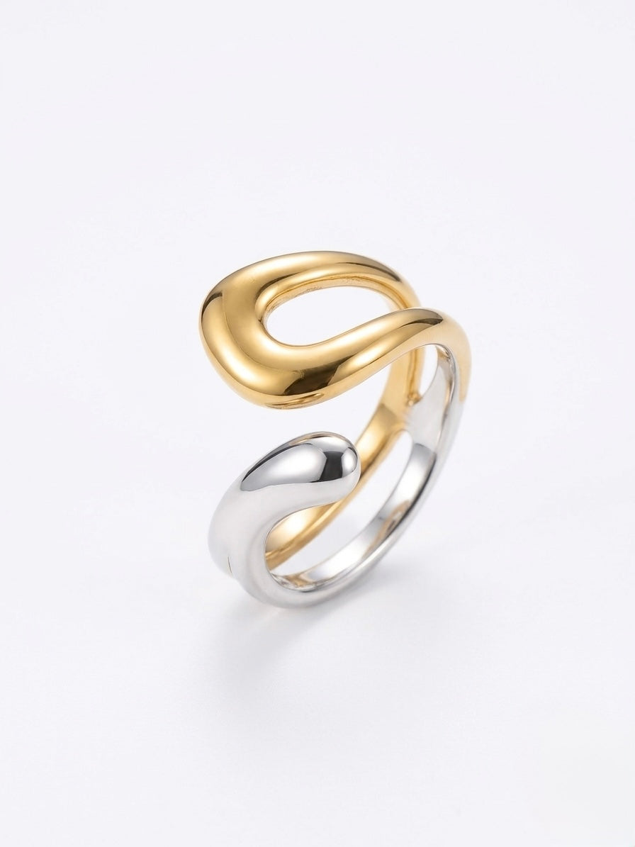 Anillo abstracto bicolor